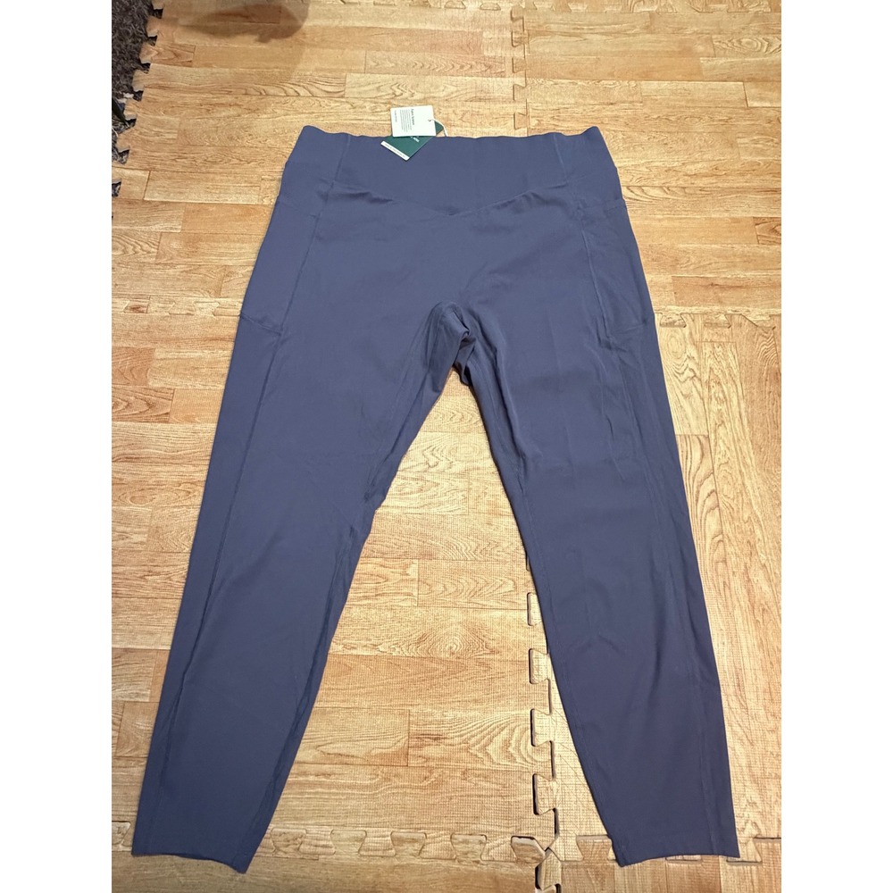 Halara High Waisted Scrunch Butt V-Waist Leggings Pockets Blue Purple 2X 7/8 NWT